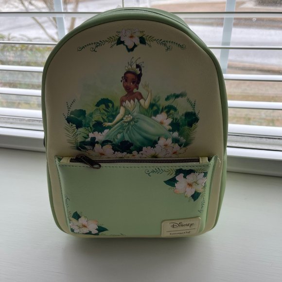 Loungefly Disney Princess and the Frog Tiana Floral Green Mini Backpack New - Picture 9 of 9